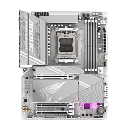 Mainboard GIGABYTE AMD X870E SAM5 ATX Memory DDR5 Memory slots 4 1xPCI-Express 3.0 2x 1xPCI-Express 4.0 4x 1xPCI-Express 5.0 16x 4xM.2 1xHDMI 4xUSB 2.0 6xUSB 3.2 2xUSB-C 1xOptical S/PDIF 1xRJ45 2xAudio port X870AELITEWF7ICE1.1