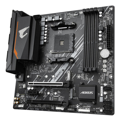 Mainboard GIGABYTE AMD B550 SAM4 Micro-ATX Memory DDR4 Memory slots 4 1xPCI-Express 3.0 1x 1xPCI-Express 3.0 4x 1xPCI-Express 4.0 16x 2xM.2 1xDVI-D 1xHDMI 2xAudio-In 1xAudio-Out 4xUSB 2.0 4xUSB 3.2 1xPS/2 1xRJ45 B550MAORUSELITE1.3
