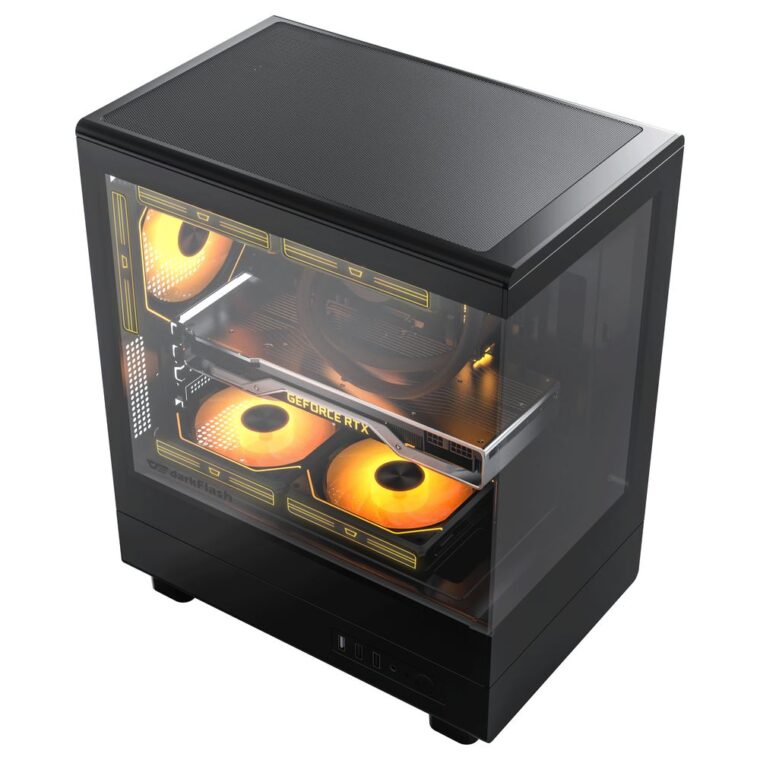 Darkflash Computer Case DB330M Black with 3 Fans
