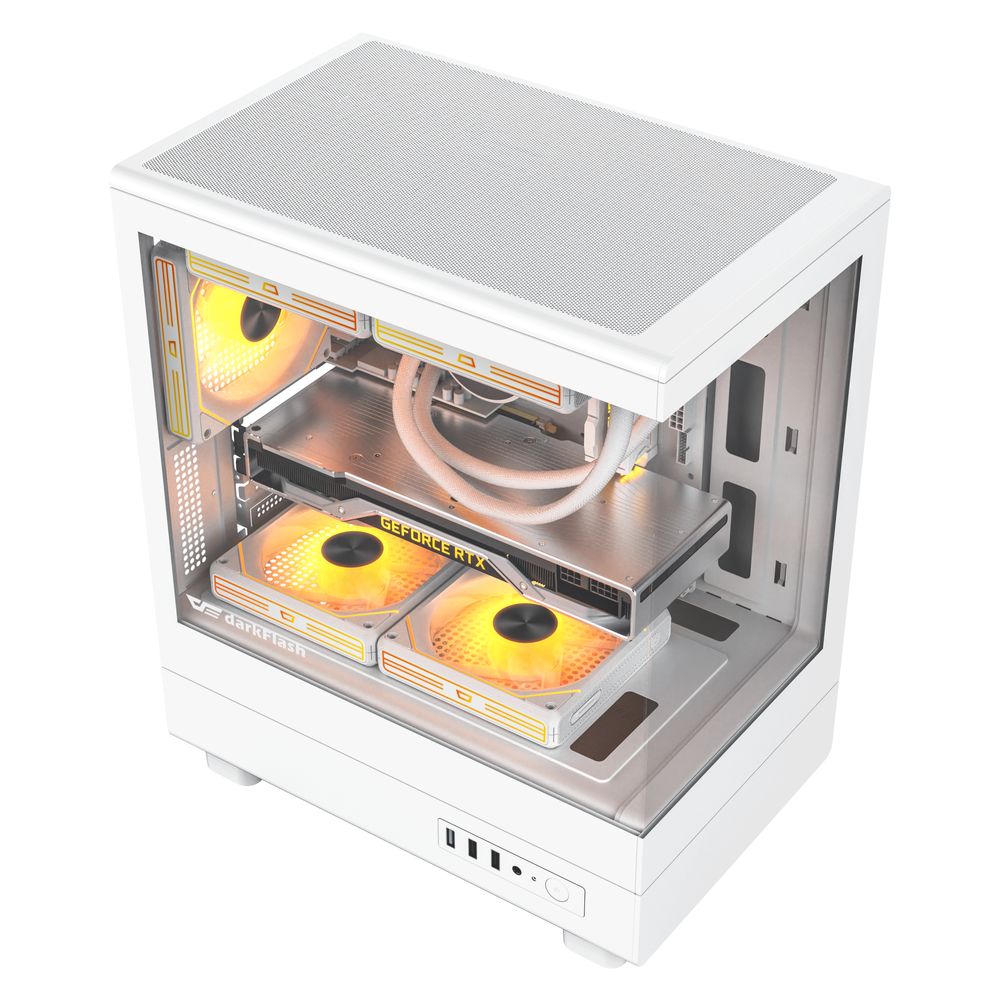 Darkflash Computer Case DB330M White with 3 Fans