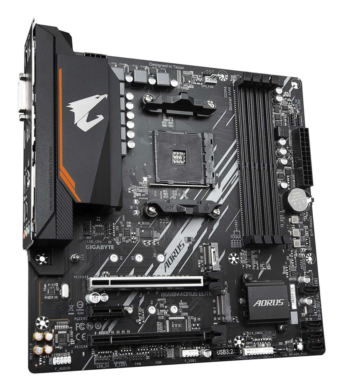 Mainboard GIGABYTE AMD B550 SAM4 Micro-ATX Memory DDR4 Memory slots 4 1xPCI-Express 3.0 1x 1xPCI-Express 3.0 4x 1xPCI-Express 4.0 16x 2xM.2 1xDVI-D 1xHDMI 2xAudio-In 1xAudio-Out 4xUSB 2.0 4xUSB 3.2 1xPS/2 1xRJ45 B550MAORUSELITE1.3