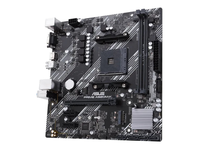 Asus | PRIME A520M-K | Processor family AMD | Processor socket AM4 | DDR4 | Memory slots 2 | Supported hard disk drive interfaces M.2, SATA | Number of SATA connectors 4 | Chipset AMD A | Micro ATX