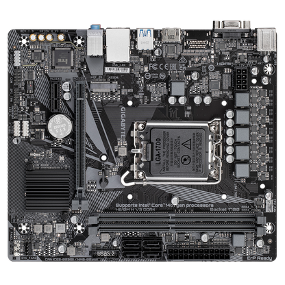 Gigabyte | H610M H V3 DDR4 | Processor family Intel | Processor socket LGA1700 | DDR4 DIMM | Supported hard disk drive interfaces M.2, SATA | Number of SATA connectors 4