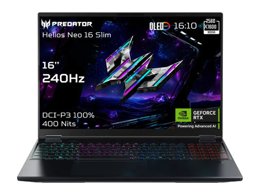 Acer | Predator Helios Neo 16S AI PHN16S-71-96S5 | Black | 16 ” | OLED | WQXGA | 240 Hz | Intel Core U9 | 275HX | 32 GB | DDR5 | Solid-state drive capacity 1000 GB | NVIDIA GeForce RTX 5070 Ti | Windows 11 Home | Warranty 24 month(s)