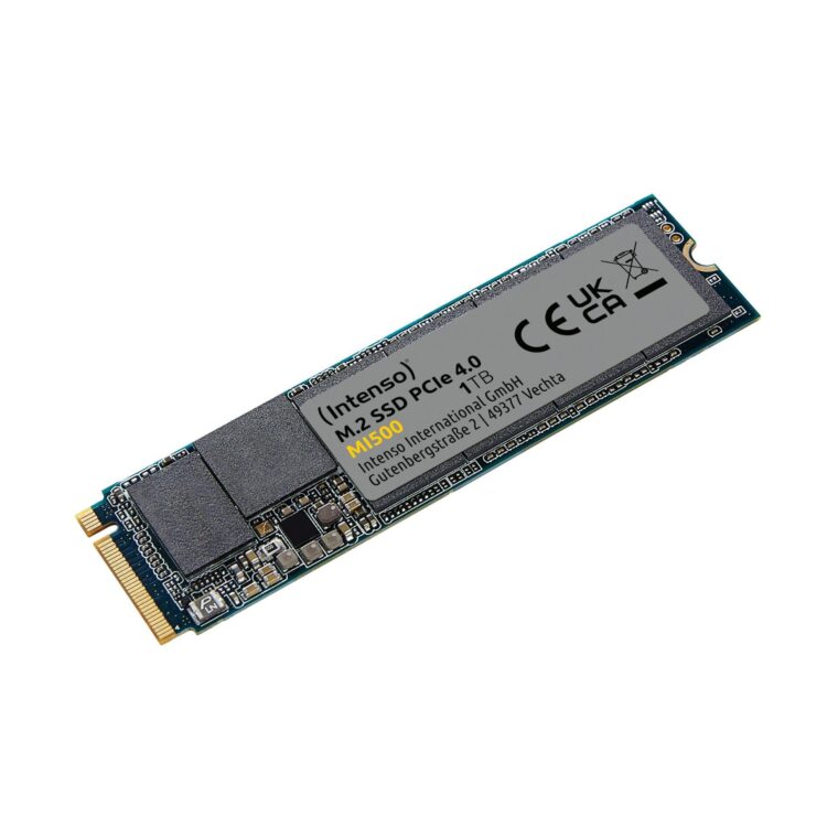 SSD INTENSO MI500 1TB M.2 NVMe 3D NAND Write speed 4500 MBytes/sec Read speed 5300 MBytes/sec 4mm TBW 600 TB MTBF 1500000 hours 3836460