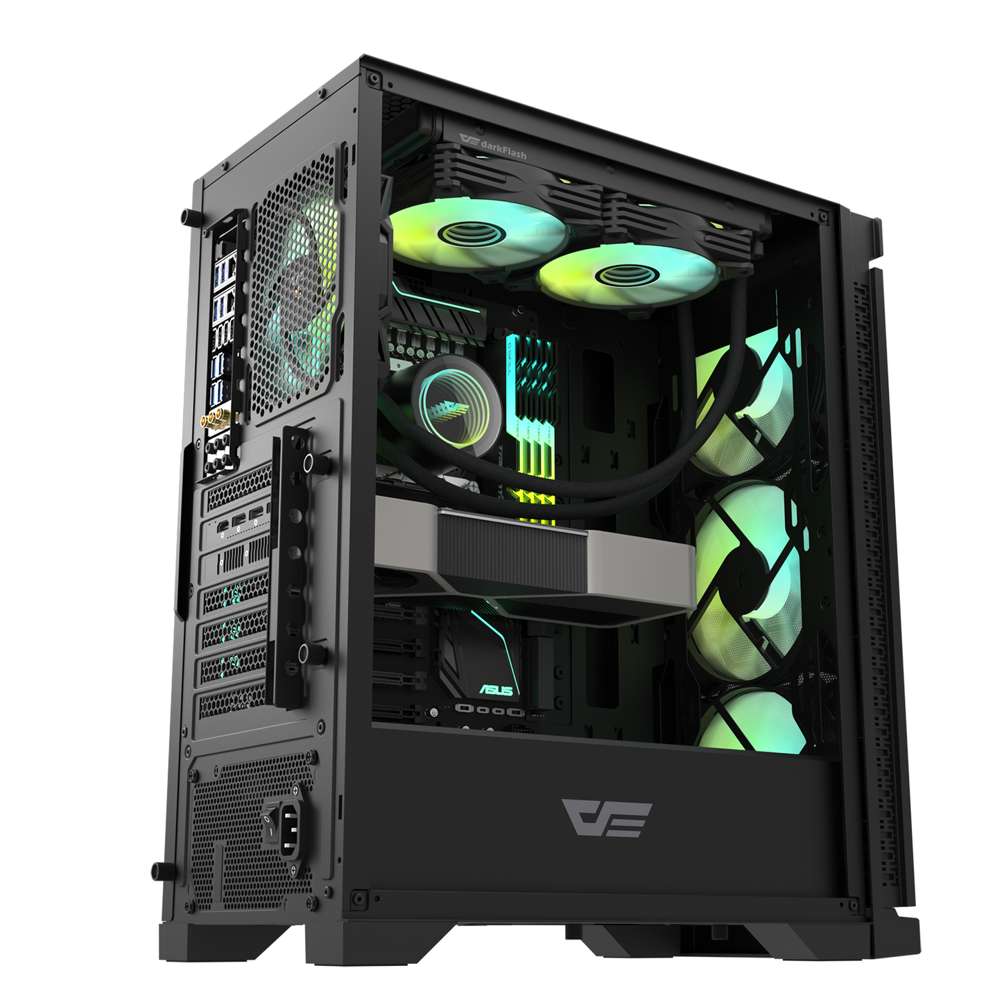 Korpusas DarkFlash DK361 4 ARBG FAN (JUODA)