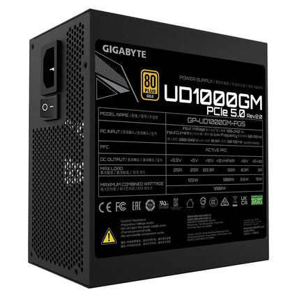 Power Supply GIGABYTE GP-UD1000GM ATX 3.1 1000 Watts Efficiency 80 PLUS GOLD PFC Active GP-UD1000GMPG5V2