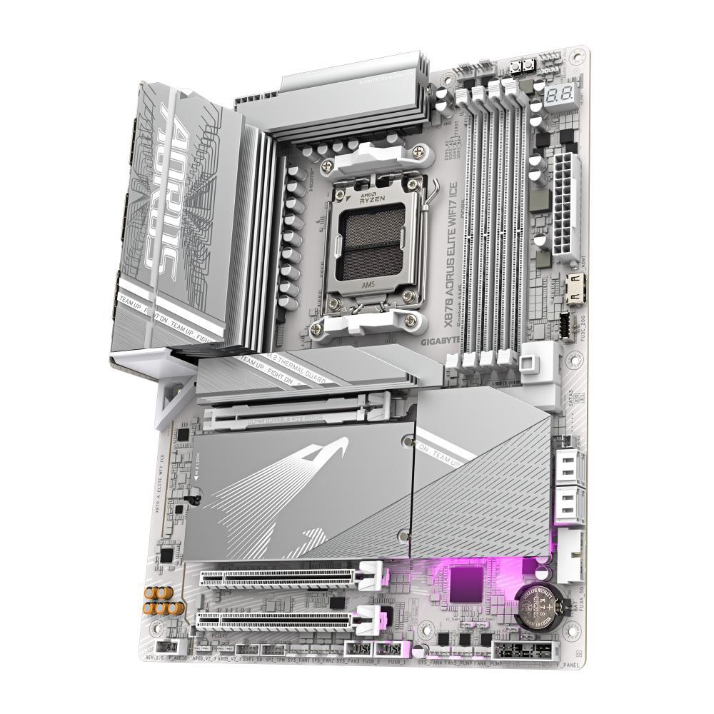 Mainboard GIGABYTE AMD X870E SAM5 ATX Memory DDR5 Memory slots 4 1xPCI-Express 3.0 2x 1xPCI-Express 4.0 4x 1xPCI-Express 5.0 16x 4xM.2 1xHDMI 4xUSB 2.0 6xUSB 3.2 2xUSB-C 1xOptical S/PDIF 1xRJ45 2xAudio port X870AELITEWF7ICE1.1